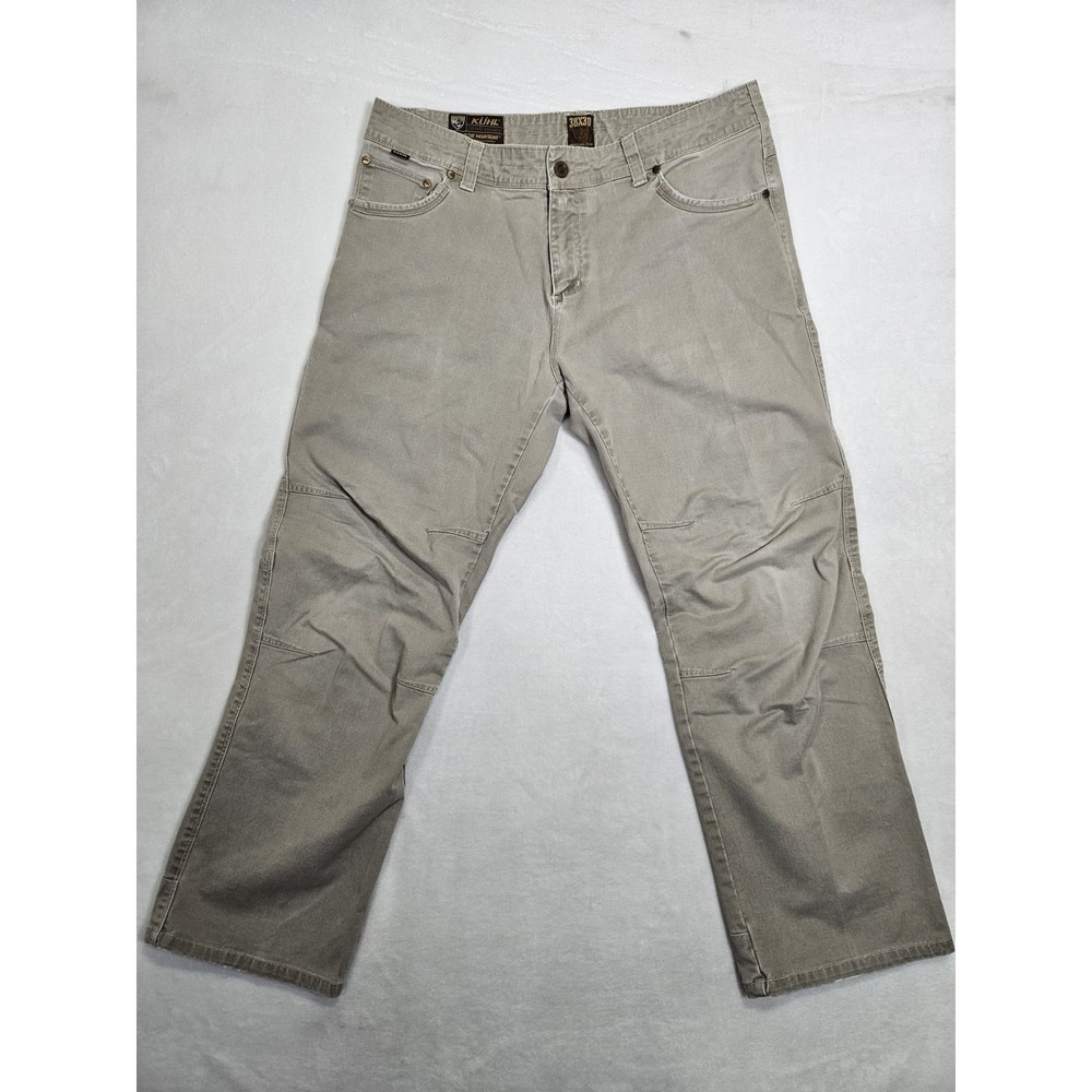 Kuhl Pants Mens 38 Crag Series Faded Gray Patina Dye Canvas Rydr Jean Distressed